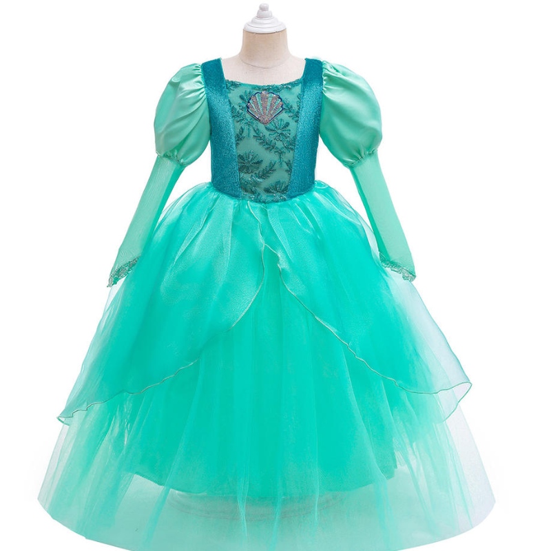 Halloween syrena kostium dla dziewcząt Księżniczka Ariel Ball Suknia dla dzieci dziecięce sukienki imprezowe haftowe sukienki imprezowe 3-14 sztuki