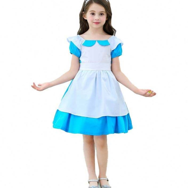 Kostiumy dla dzieci odzież Królewna Śnieżka Alice Niemowlę 100% bawełniana 2-6 yyear dziewczyna pasek sukienki dla dzieci Księżniczka DGHC-029