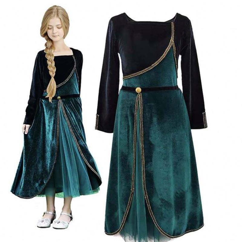 Małe dziewczynki Cosplay Cosplay Kostium Królowa Elsa Anna ubieraj się z Cloak HCGD-038