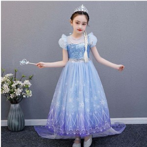 Baige Wysoka jakość Elsa 2 Princess Kids Party Cartoon Cosplay Cosplay Costume Baby Girl Dress