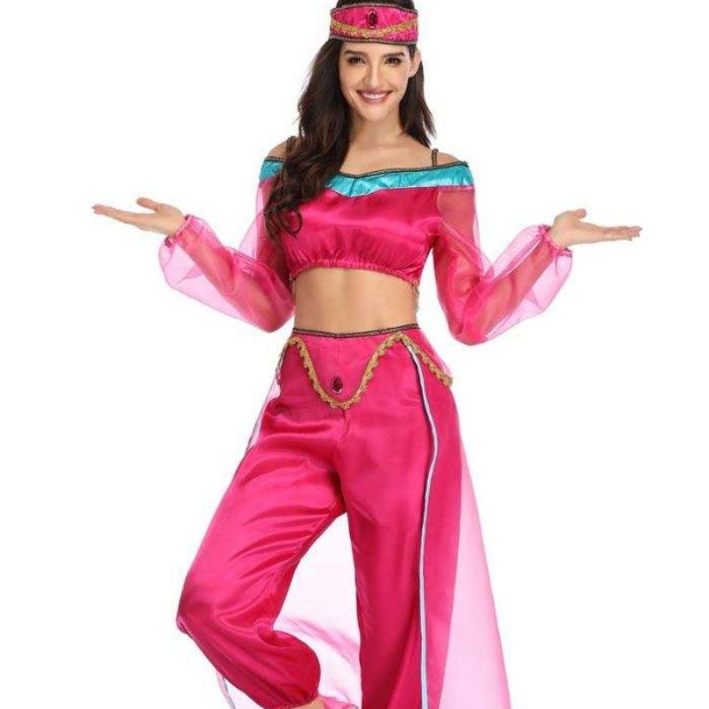 Hurtownia seksowne kobiety z długim rękawem Arabskie Indie Jasmine Kostium Kostium Halloween wróżka grecka bogini Lady Cosplay Costplay Costume