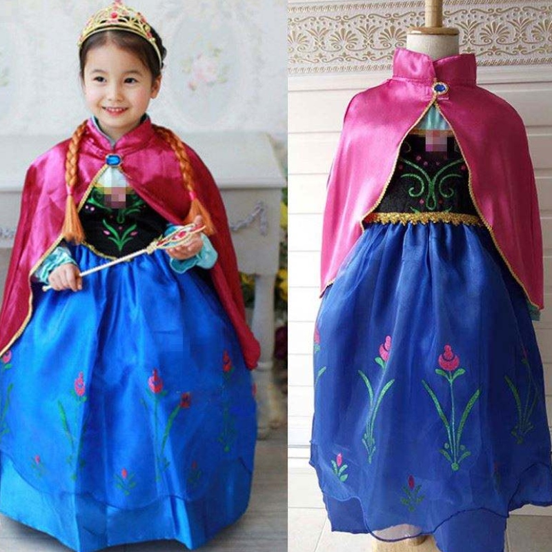 Dziewczyny Elsa Anna sukienka kreskówka cosplay królowa Królowa Księżniczki