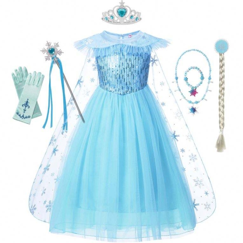 Dziewczyny Elsa Cosplay sukienka fantazyjna kostium dziewczyna śniegna Halloween urodziny