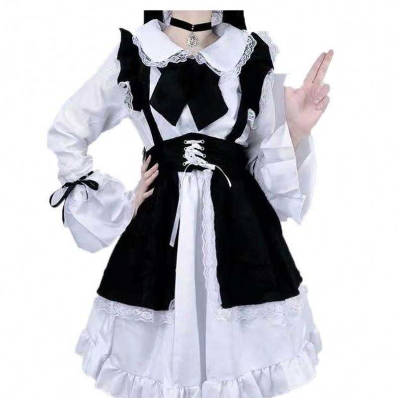 Kobiety strój pokojówki sukienka anime czarno -biała sukienka lolita sukienki mężczyzn kostium cosplay kostium cosplay