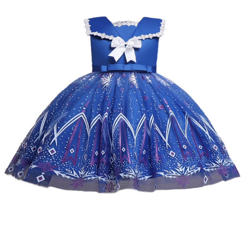 Ubrania dla dziecinowe sukienki dla dzieci dla dziewcząt koronkowe sukienka bez rękawów Bow-Wśród księżniczki Długie sukienka