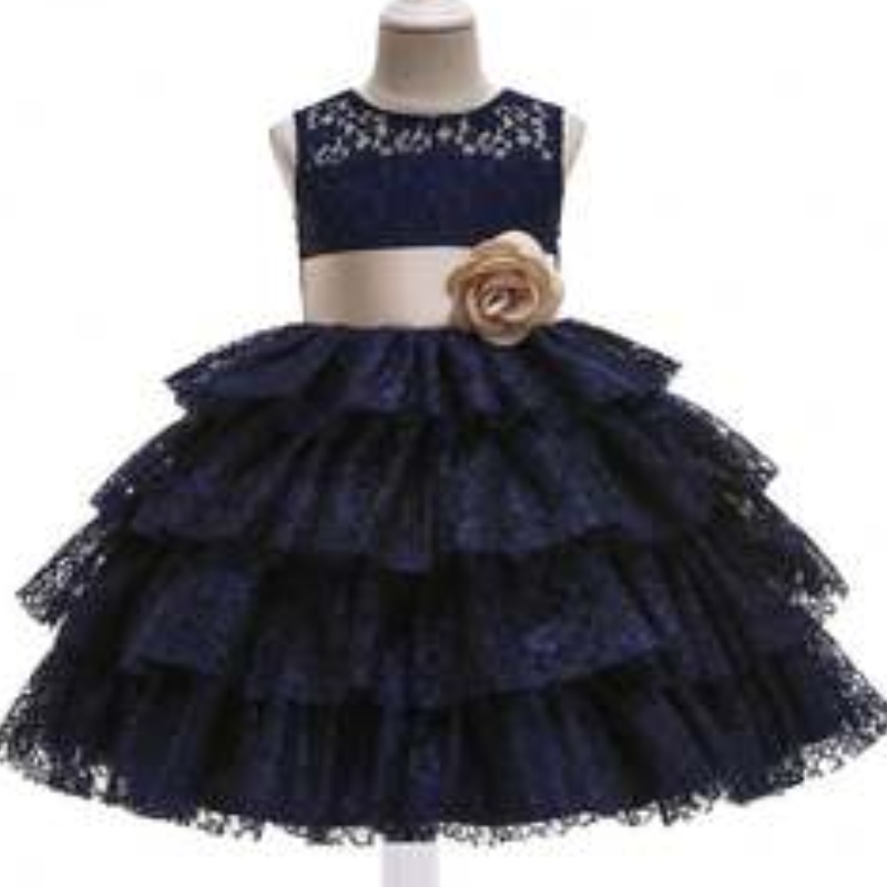 Baige Nowa stylowa sukienka wieczorowa 3-10 Years Flower Girl Lace Princess Ball Suknia