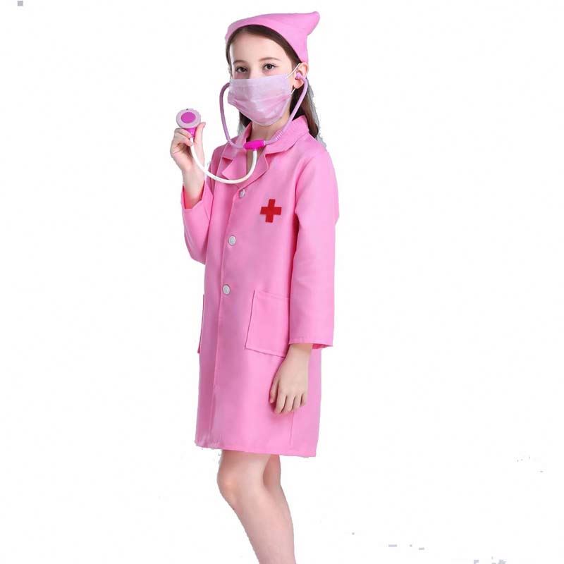 Kids Doctor Pielęgniarka munduru cosplay chłopiec dziewczyna biała różowa pielęgniarka kostium HCBC-011