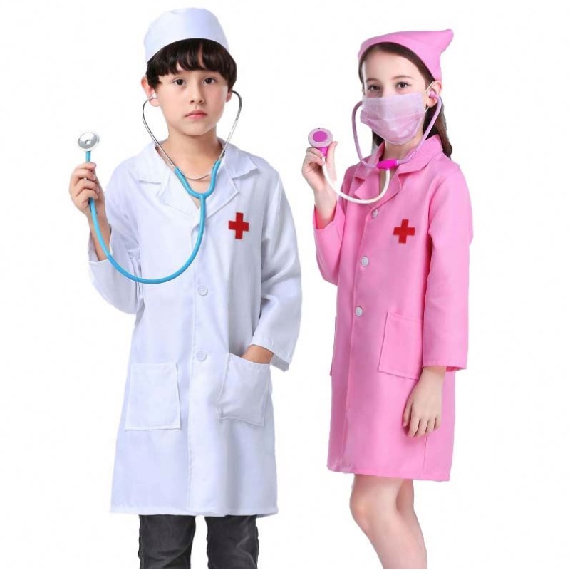 Kids Doctor Pielęgniarka munduru cosplay chłopiec dziewczyna biała różowa pielęgniarka kostium HCBC-011