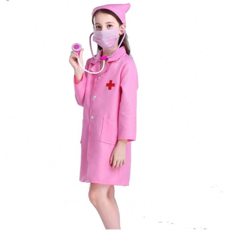 Kids Doctor Pielęgniarka munduru cosplay chłopiec dziewczyna biała różowa pielęgniarka kostium HCBC-011