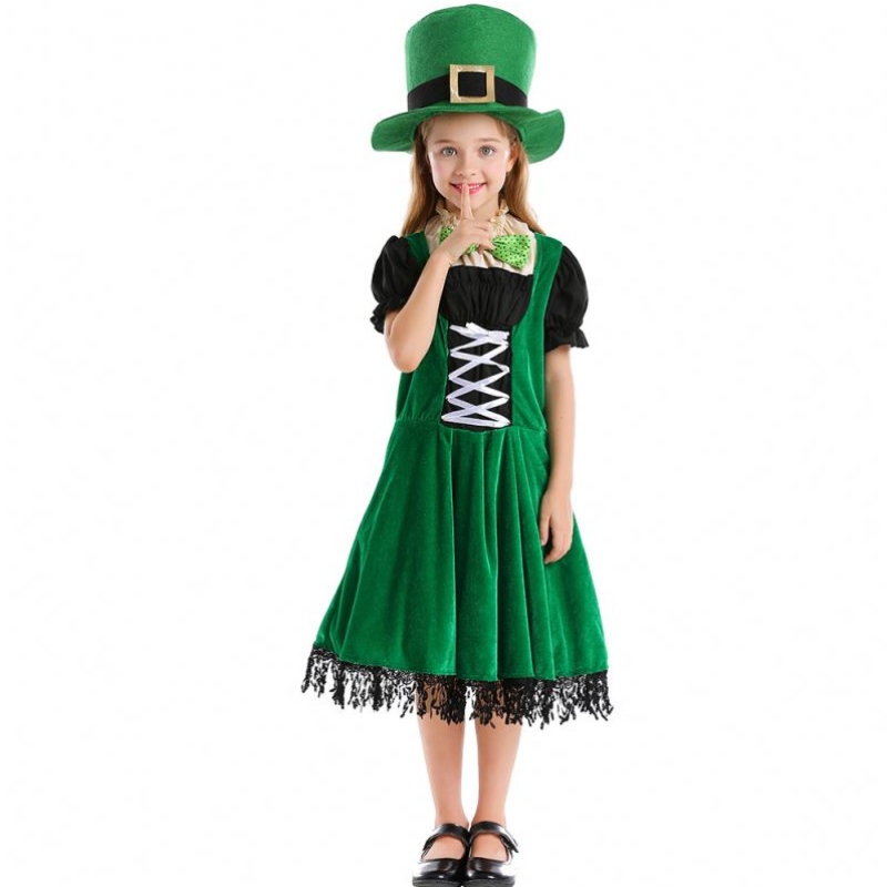 Wysokiej jakości elf dzieci cosplay fantazyjna sukienka imprezowa karnawał Leprechaun St. Patrick\'s Day Halloween Cosplay Costume